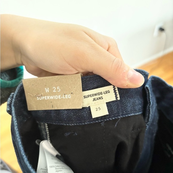 Madewell superwide trouser pants jeans size 25 dark wash new - Picture 10 of 12